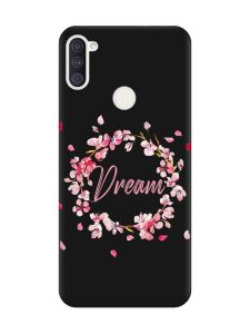 Матовий чорний чохол на Samsung Galaxy A11 :: Віночок з сакури (принт 284)