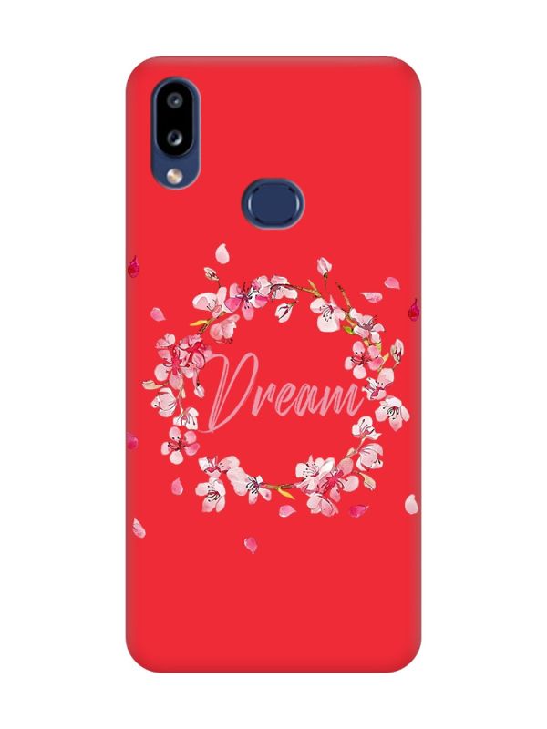 Матовий червоний чохол на Samsung Galaxy A10ѕ A107 :: Віночок з сакури (принт 284)