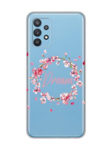 Прозорий чохол на Samsung Galaxy A32 :: Віночок з сакури (принт 284)