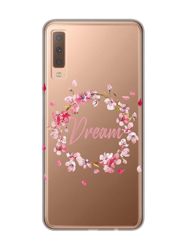 Прозорий чохол на Samsung Galaxy A7(2018) A750 :: Віночок з сакури (принт 284)