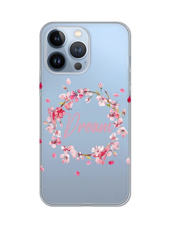 Прозорий чохол на Apple iPhone 13 Pro :: Віночок з сакури (принт 284)