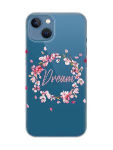 Прозорий чохол на Apple iPhone 13 :: Віночок з сакури (принт 284)