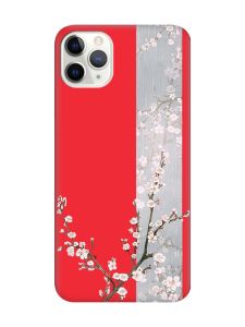 Матовий червоний чохол на iPhone 11 Pro Max (6.5) :: Квітуча сакура (принт 285)