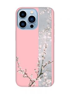Матовий рожевий чохол на Apple iPhone 13 Pro Max :: Квітуча сакура (принт 285)
