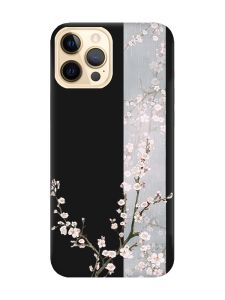 Матовий чорний чохол на Apple iPhone 12 Pro Max :: Квітуча сакура (принт 285)