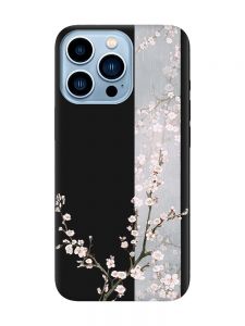 Матовий чорний чохол на Apple iPhone 13 Pro Max :: Квітуча сакура (принт 285)