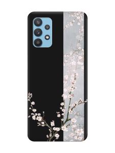 Матовий чорний чохол на Samsung Galaxy A32 :: Квітуча сакура (принт 285)