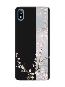 Матовий чорний чохол на Xiaomi Redmi 7A :: Квітуча сакура (принт 285)