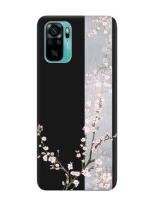 Матовий чорний чохол на Xiaomi Redmi Note 10 / Note 10s :: Квітуча сакура (принт 285)