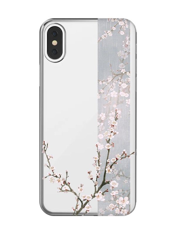 Прозорий чохол на iPhone X / XS :: Квітуча сакура (принт 285)
