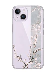 Прозорий чохол із захистом камери на iPhone 14 :: Квітуча сакура (принт 285)