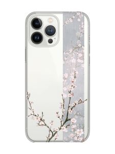 Прозорий чохол із захистом камери на iPhone 14 Pro :: Квітуча сакура (принт 285)