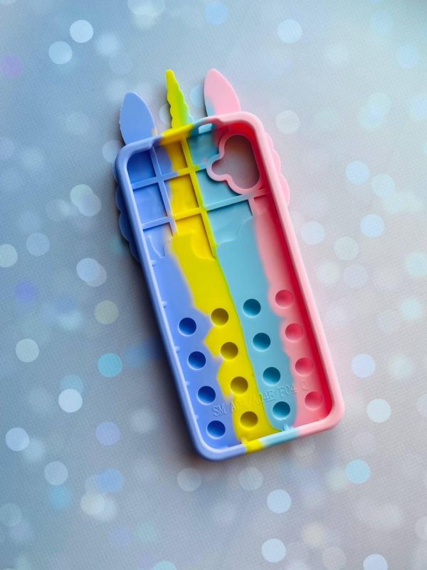 Чохол Поп-Іт Pop It для Samsung A04 Єдиноріг Однорог Рожево-фіол.