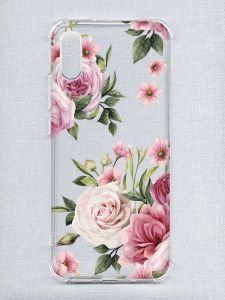 Чохол з потовщеними кутами на Xiaomi Redmi 9A :: Рожеві квіти (принт 287)