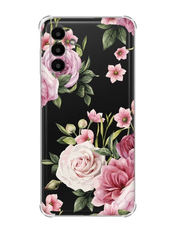 Чохол із потовщеними кутами на Samsung Galaxy A04s/A13 5G :: Рожеві квіти (принт 287)