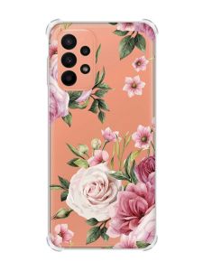 Чохол з потовщеними кутами на Samsung Galaxy A23 :: Рожеві квіти (принт 287)