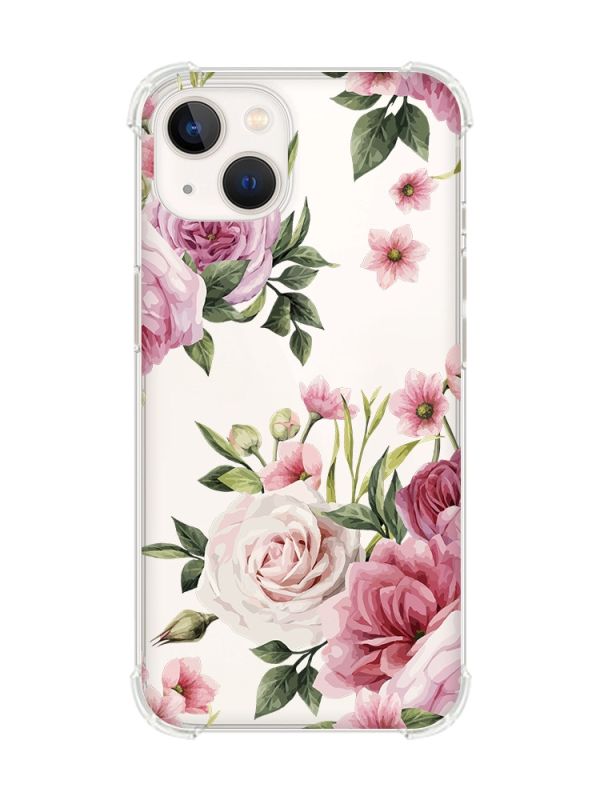 Чохол із потовщеними кутами на iPhone 14 Plus :: Рожеві квіти (принт 287)