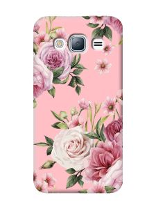 Матовий рожевий чохол на Samsung Galaxy J3 / J310 :: Рожеві квіти (принт 287)