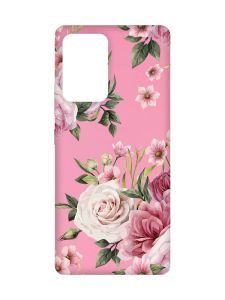 Матовий рожевий чохол на Samsung Galaxy A52 :: Рожеві квіти (принт 287)