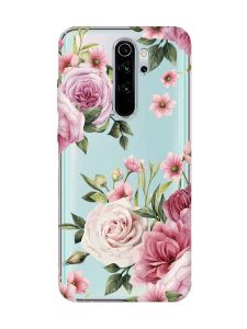 Прозорий чохол на Xiaomi Redmi Note 8 Pro :: Рожеві квіти (принт 287)