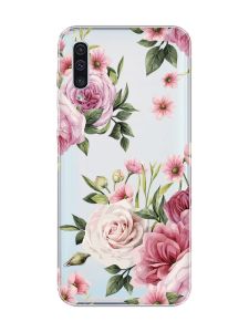 Прозорий чохол на Samsung Galaxy A50 (2019) A505 :: Рожеві квіти (принт 287)
