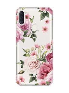 Прозорий чохол на Samsung Galaxy A11 :: Рожеві квіти (принт 287)