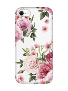 Прозорий чохол для iPhone 7, 8 :: Рожеві квіти (принт 287)