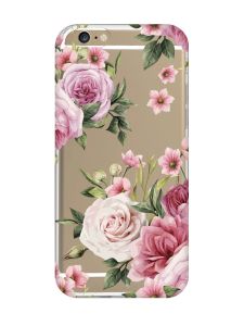 Прозорий чохол на iPhone 6/6s :: Рожеві квіти (принт 287)