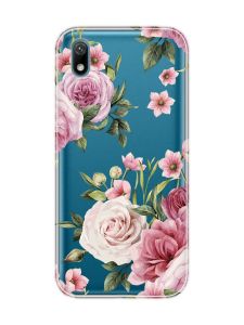 Прозорий чохол для Huawei Y5 2019 / Honor 8S :: Рожеві квіти (принт 287)