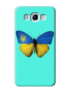Матовий бірюзовий чохол на Samsung Galaxy J7(2016) J710 :: Метелик Україна (принт 255)