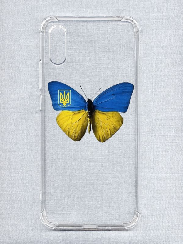Чохол з потовщеними кутами на Xiaomi Redmi 9A :: Метелик Україна (принт 255)