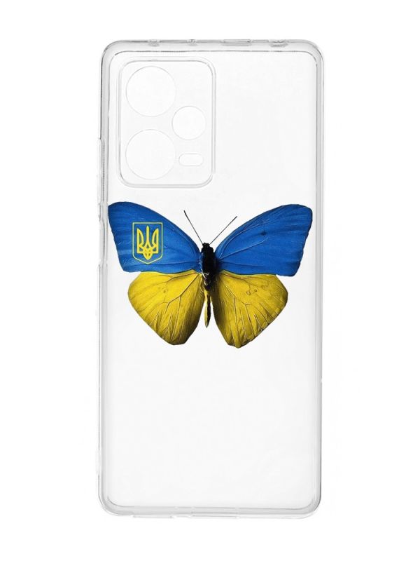Прозорий чохол на Xiaomi Redmi Note 12 Pro 5G :: Метелик Україна (принт 255)