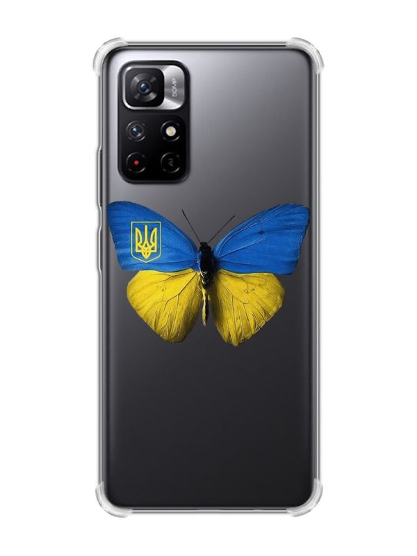 Чохол з потовщеними кутами на Xiaomi Redmi Note 11 5G :: Метелик Україна (принт 255)