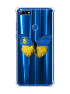 Чохол з потовщеними кутами на Huawei Y7 2018/Y7 Prime 2018 :: Метелик Україна (принт 255)