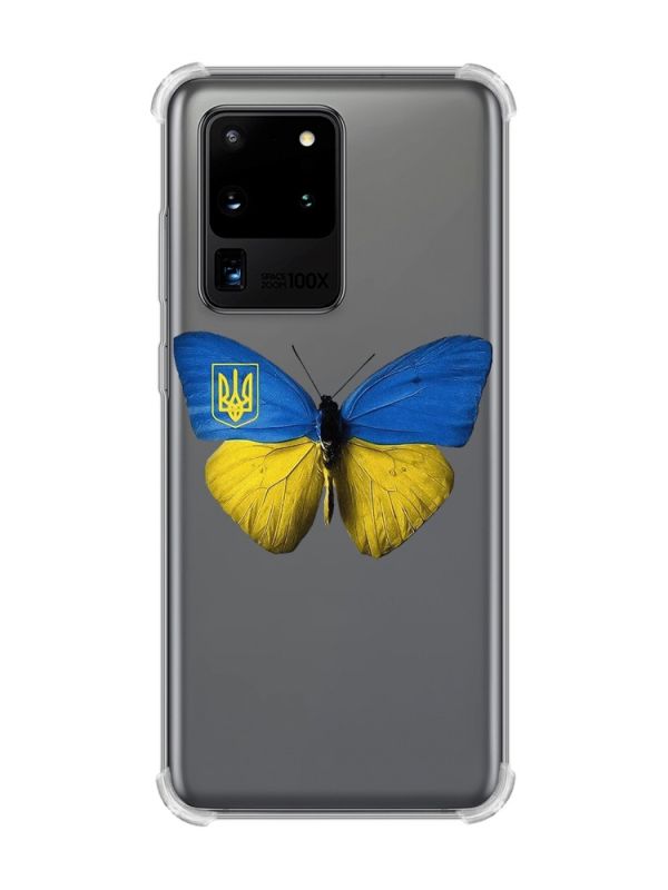 Чохол з потовщеними кутами на Samsung Galaxy S20 Ultra :: Метелик Україна (принт 255)