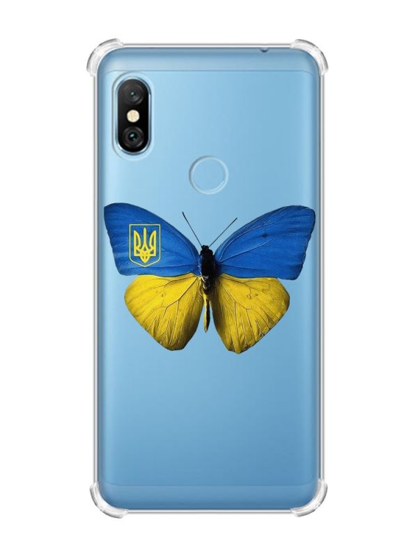Чохол з потовщеними кутами на Xiaomi Redmi Note 6 Pro :: Метелик Україна (принт 255)