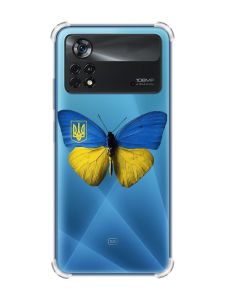 Чохол з потовщеними кутами на Xiaomi Poco X4 Pro 5G :: Метелик Україна (принт 255)