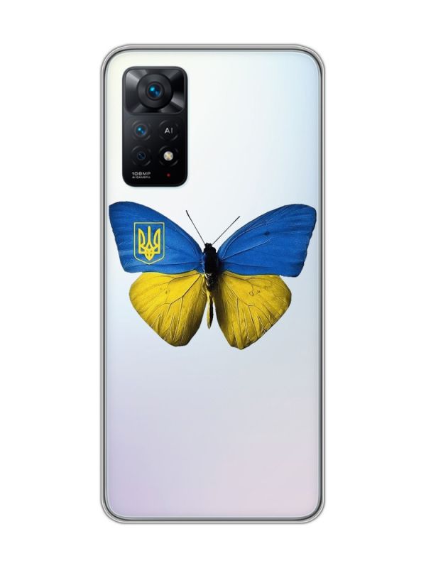 Прозорий чохол на Xiaomi Redmi Note 11 Pro :: Метелик Україна (принт 255)