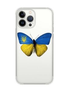 Чохол із потовщеними кутами на iPhone 14 Pro Max :: Метелик Україна (принт 255)