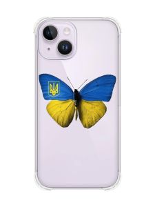 Чохол із потовщеними кутами на iPhone 14 :: Метелик Україна (принт 255)