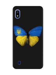 Матовий чорний чохол на Samsung Galaxy A10 (2019) A105 :: Метелик Україна (принт 255)
