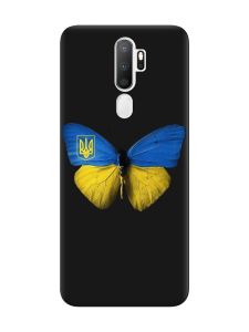 Матовий чорний чохол на Oppo A5 :: Метелик Україна (принт 255)