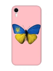 Матовий рожевий чохол на Apple iPhone XR :: Метелик Україна (принт 255)
