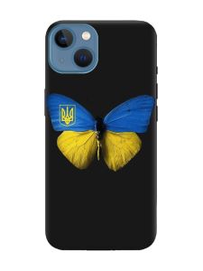 Матовий чорний чохол на Apple iPhone 13 :: Метелик Україна (принт 255)