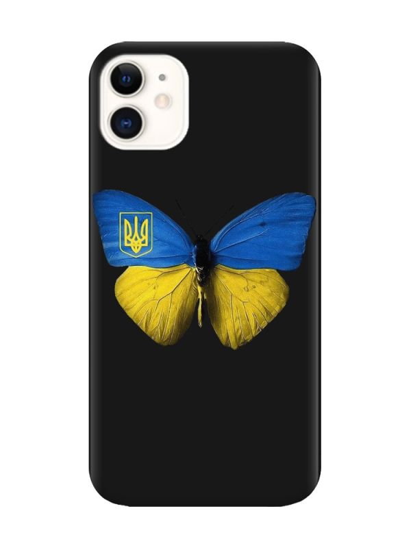 Матовий чорний чохол на Apple iPhone 11 (6.1) :: Метелик Україна (принт 255)