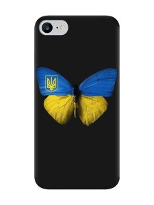 Матовий чорний чохол на iPhone 7 / 8 :: Метелик Україна (принт 255)