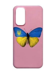 Матовий рожевий чохол на Xiaomi Redmi Note 11 4G :: Метелик Україна (принт 255)