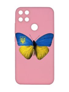 Матовий рожевий чохол на Xiaomi Redmi 10C :: Метелик Україна (принт 255)
