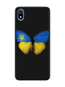 Матовий чорний чохол на Xiaomi Redmi 7A :: Метелик Україна (принт 255)