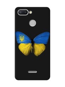 Матовий чорний чохол на Xiaomi Redmi 6 :: Метелик Україна (принт 255)